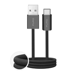 Usb-a - Usb-c Pintas Kabelis fabrik 2.0 10w 1,5 M - Juodas
