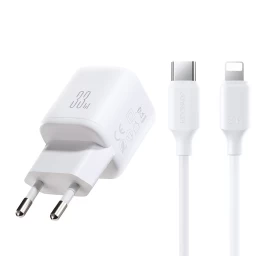 Usb-a Usb-c Tinklo įkroviklis Su Usb-c Kabeliu - iphone Lightning 33 W - Baltas
