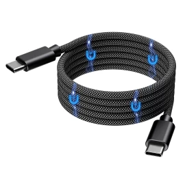 Usb-c 100w Pd Kabelis Su Magnetiniu Organizatoriumi 1,2 M - Juodas