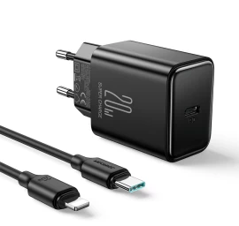 Usb-c 20w Pd Tinklo įkroviklis Su Kabeliu, Skirtas iphone Lightning, Juodas