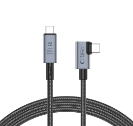 Usb-c 4.0 Pd 240w 8k 40gb/s Kampinis Ir Tiesus 1,5 M Kabelis - Pilkas