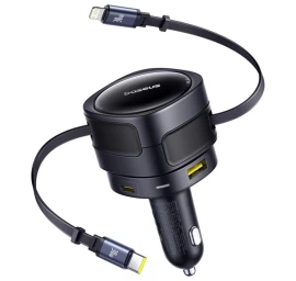 Usb-c Automobilinis įkroviklis Su Usb-c iphone Lightning Kabeliu 90 W - Juodas