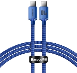 Usb-c Greitojo įkrovimo Ir Duomenų Perdavimo Kabelis Usb-c 100w 1,2 M Mėlynas
