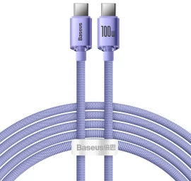 Usb-c Greitojo įkrovimo Ir Duomenų Perdavimo Kabelis Usb-c 100w 2 M Violetinės Spalvos