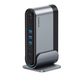 Usb-c – Hdmi Dp – Usb-a – Usb-c – Rj45 – Pd – Pc – Sd – Tf – 3,5 Mm Minijack Jungčių Doko Stotis – Pilka