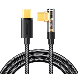 Usb-c Kampinis Kabelis Greitam įkrovimui Ir Duomenų Perdavimui 100 W 1,2 M Juodas