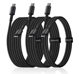 Usb-c Laidų Rinkinys „tungsten Gold“ 100 W, 1 M, 2 M, 3 M – Juodos Spalvos