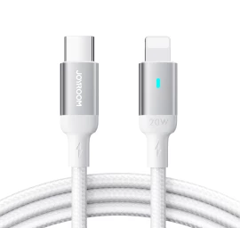Usb-c - lightning Kabelis Su Led Indikatoriumi 20w A10 Serijos 1,2 M Baltas