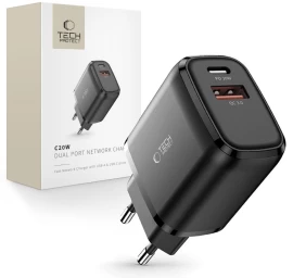 Usb-c Pd 20 W / Usb-a Qc 3.0 Tinklo įkroviklis - Juodas