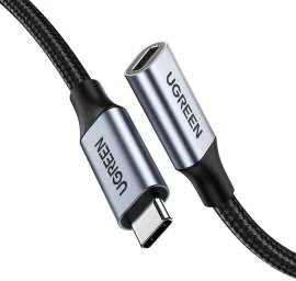 Usb-c Pd Qc 100w 5a 10gbps Kabelio Ilgintuvas 0,5 M - Pilkas