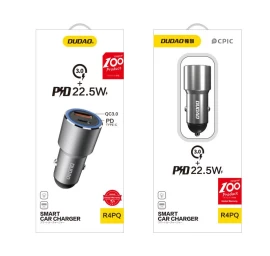 Usb-c Pd Qc 22,5 W Automobilinis įkroviklis Pilkos Spalvos