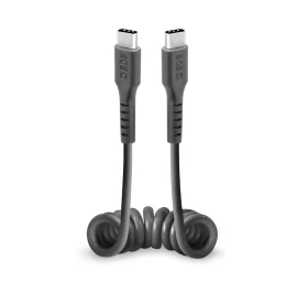 Usb-c Spiralinis Kabelis 0,5 M - Juodas