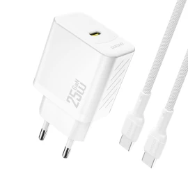 Usb-c Tinklo įkroviklis Su Usb-c Gan Pd Kabeliu 25 W - Baltas