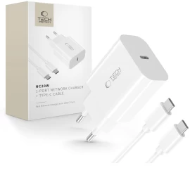 Usb-c Tinklo įkroviklis Su Usb-c Pd Kabeliu 20 W - Baltas