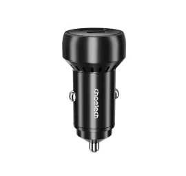 Usb-c Usb-a Pd 60w Automobilinis įkroviklis Su Led Apšvietimu, Juodas