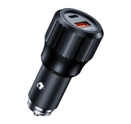 Usb-c Usb-a Pd Automobilinis įkroviklis 63w, Juodas