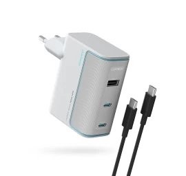 Usb-c Usb-a Tinklo įkroviklis Su Gan Kabeliu 100 W - Baltas