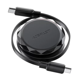 Usb-c - Usb-c Ištraukiamasis Kabelis Su 60 W Organizatoriumi - Juodas