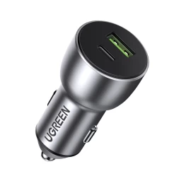 Usb Ir Usb-c Qc 3.0 Pd Automobilinis įkroviklis 36w 3a Pilkos Spalvos