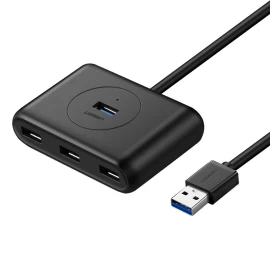 Usb Prievado Daliklis Hub į 4x Usb 3.2 Kabelį 0,5 M Juodas