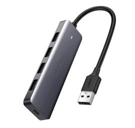 Usb Prievadų Skirstytuvas Hub - 4x Usb 3.2 Su micro Usb Maitinimo Prievadu, Pilkos Spalvos