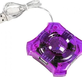 Usb šakotuvas Esperanza Ea150v šakotuvas 4 Prievadai Violetinės Spalvos