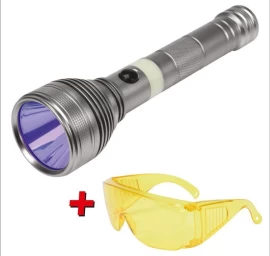 UV žibintuvėlis akumuliatorinis | LI-ION 3.7V | 1500 mAh + akiniai (YT-08588)