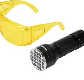 UV žibintuvėlis ir akiniai kondicionavimo sistemos nuotėkio aptikimui | UV 21 LED (82756)