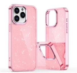 Užpakalinis Dangtelis iphone 16e Glitter Case - Rožinis