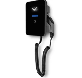 V2C Trydan PRO versija elektromobilių krovimo stotelė 22kW su ekranu, 3 fazių, Type 2 spiralinis kabelis (5m), dinaminis balansavimas