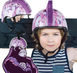 Vaikiškas Reguliuojamas Dviratininko šalmas No Fear Mohawk R. (48-52cm) Baltas/violetinis