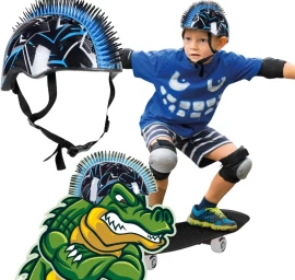 Vaikiškas Reguliuojamas Dviratininko šalmas No Fear Mohawk R. (48-52cm) Juodas/mėlynas