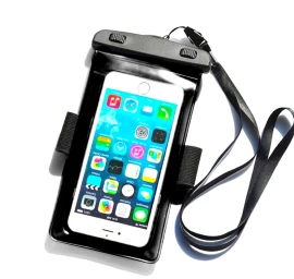 Vandeniui Atsparus Pvc Telefono Dėklas Ant Rankos - Juodas