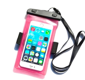Vandeniui Atsparus Pvc Telefono Dėklas - Rožinis