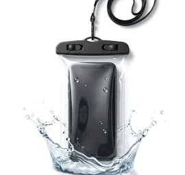 Vandeniui Atsparus Telefono Dėklas 11x21cm Pvc Juodas Grundig