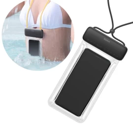Vandeniui Atsparus Telefono Dėklas Iki 7,2&#039;&#039;, Skirtas Baseinui, Paplūdimiui, Juodas