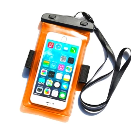 Vandeniui Atsparus Telefono Dėklas Su Pvc Apyranke - Oranžinis