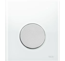 Vandens nuleidimo plokštelė stikliniu paviršiumi TECEloop, balta/matinis chromas 9242659