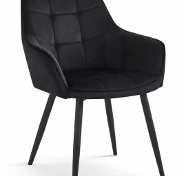 Varsi Kėdė - Juodas Aksomas / Juodos Kojos X 1