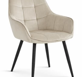 Varsi Kėdė - Smėlio Spalvos Aksomas / Juodos Kojos X 1