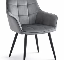 Varsi Kėdė - Tamsiai Pilkas Aksomas / Juodos Kojos X 1