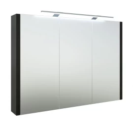 Veidrodinė spintelė Serena su LED apšvietimu 100 cm juodas ąžuolas