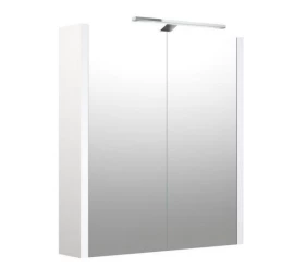 Veidrodinė spintelė Serena su LED apšvietimu 80 cm balta blizgi