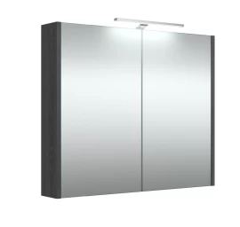 Veidrodinė spintelė Serena su LED apšvietimu 80 cm, juodas ąžuolas 1402501