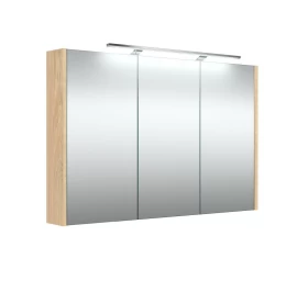Veidrodinė spintelė su apšvietimu Raguvos Baldai, LED, IP44, šviesus ąžuolas, 100 cm, 1402735