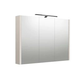 Veidrodinė spintelė su juodu šviestuvu Raguvos Baldai, pilkas kašmyras, 100 cm, 2003706