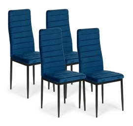 Velvet Blue Kėdės - 4 Vnt.