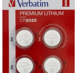 Verbatim 49532 Lithium baterijos CR2025 3V (4 vnt pakuotėje)