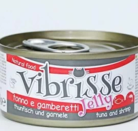 VIBRISSE konservai katėms su tunu ir krevetėmis drebučiuose 70g 12vnt (24), C1018425