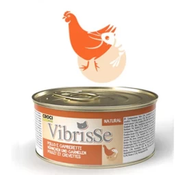 VIBRISSE konservai katėms su vištiena ir krevetėmis 70g 12vnt (24), C1018905